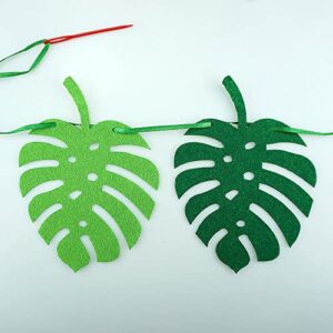 SaktopDeco 2 Pack Palm Leaf Garland Felt Tropical Garland Summer Banner Hawaiian Luau Party Birthday Baby Shower Decorations Supplies