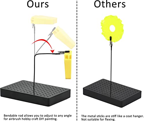 Yocoolfun Model Painting Stand Base Holder and 12PCS Bendable Alligator Clip Stick Set Modeling Tools for Airbrush Hobby Model Parts