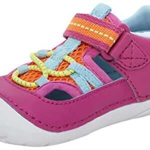 Stride Rite baby girls Soft Motion Tobias First Walker Shoe, Pink Multi, 5.5 Wide Toddler US