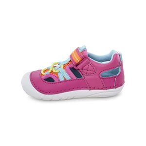 Stride Rite baby girls Soft Motion Tobias First Walker Shoe, Pink Multi, 5.5 Wide Toddler US