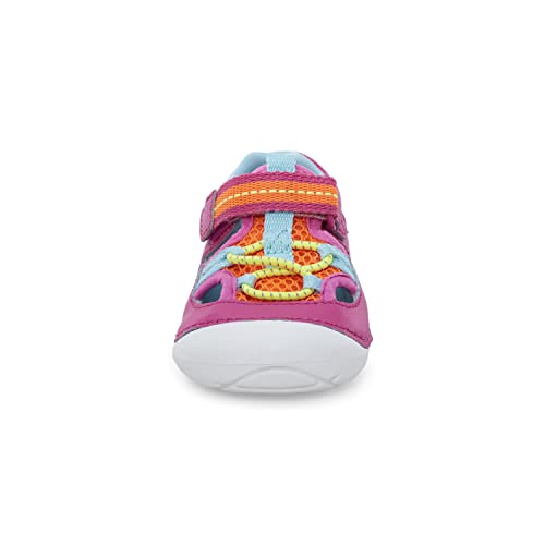 Stride Rite baby girls Soft Motion Tobias First Walker Shoe, Pink Multi, 5.5 Wide Toddler US