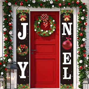 christmas decorations joy noel porch signs banners red large xmas holiday decor banners for home indoor outdoor front door yard living room wall apartment party decoration supplies