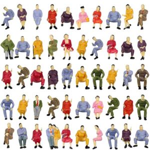 P4302 50pcs All Seated Sitting Figures O Gauge 1/50 Scale Seated People Railway Scenery Miniature Model Train Layout