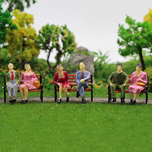 P4302 50pcs All Seated Sitting Figures O Gauge 1/50 Scale Seated People Railway Scenery Miniature Model Train Layout
