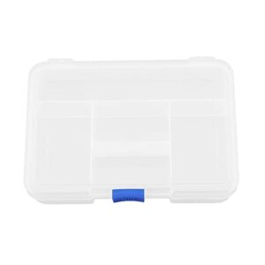 juvielich clear plastic organizer box, 5 fixed grids storage container jewelry box for beads art diy crafts jewelry fishing tackles 5.63″x3.94″x1.18″(lxwxh)