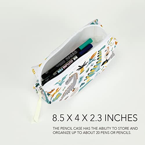 Pencil Pouch Pencil Case Pencil Bag Pen Case Pouch Box Organizer for Teen Girls Boys School Students Men Women Waterproof Zipper Pouch for Office Supplies Makeup, Dinosaur Party Favors Decor