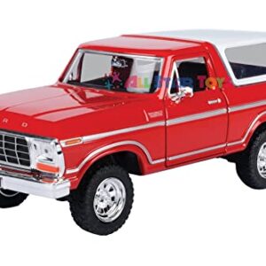 1978 Ford Bronco 1:24 Diecast Model Car SUV SUT Truck Motormax 79373 (Red)