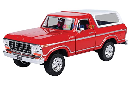 1978 Ford Bronco 1:24 Diecast Model Car SUV SUT Truck Motormax 79373 (Red)