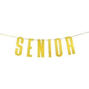 innoru gold glitter senior banner for congrats grad banner – high school college graduation party bunting decoration