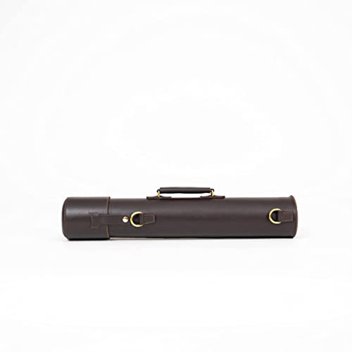 Hoi An Soul - Leather Document Tube - 100% Hand Made - Black - 21"