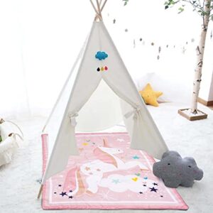 uomny play mat for baby toddler crawling mat washable playmat 33×42 inch toddler playpen mat baby floor mat for kids toddlers pink unicorn