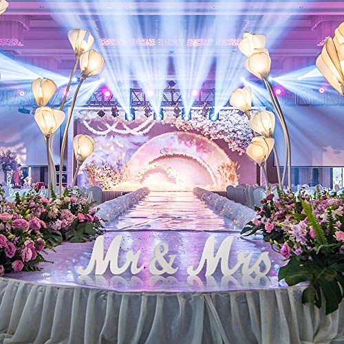 Amajoy Large White Wooden MR & MRS Wedding Sign for Beach Wedding Elegant Sweetheart and Reception Top Table Sign Decorative Letters for Wedding Shower