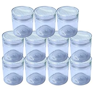 velego 4.7oz (140 ml,15 pack) empty clear plastic jars with diamond lids and labels – round cosmetic pet containers for scrubs,cream,paint,lotions, butters and more