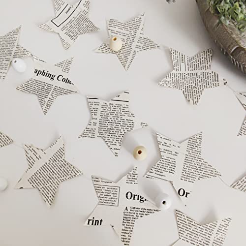 Star Paper Banner- Rural Nostalgic Star Garland, Baby's 1st Birthday Party Bunting, Winter Retro Theme Decoration For Boy Girl, Photo Background Wall Decor Favors