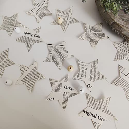 Star Paper Banner- Rural Nostalgic Star Garland, Baby's 1st Birthday Party Bunting, Winter Retro Theme Decoration For Boy Girl, Photo Background Wall Decor Favors