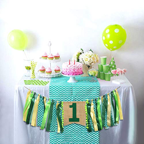 Jungle Theme Baby First Birthday Party Highchair Banner Boy Girl High Chair Bunting Garland Decoration