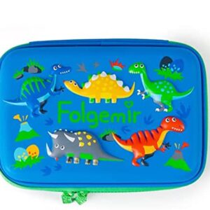 3D Cartoon Cute Pencil Case Dinosaur Pencil Bag Medium Portable Multifunctional Pencil Bag with Compartment boys and girls Children Teens (Blue Dinosaur) (023)