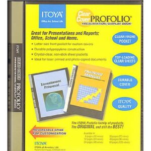 Itoya Clear Cover Profolio Presentation Books 48 pages (96 views) [PACK OF 2 ]