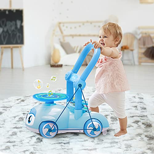 Baby Walker for Boys 12 Months and Up,Sit-to-Stand Learning Activity Walker,All in One Dashboard Steering Wheel Pretend Play Driving for Toddler/Infant Push to Walk