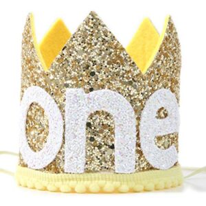 baby’s sunshine crown for 1st birthday –  first birthday for you are my sunshine crown,birthday get together for decorations,photo props for birthday party,birthday souvenir gifts（golden）