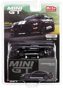 shelby gt500 shadow black with white stripes limited edition to 3600 pieces worldwide 1/64 diecast model car by true scale miniatures mgt00334