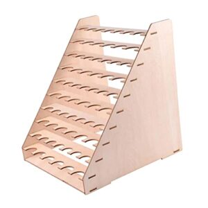 simhoa 65 holes craft paint epoxy tool wooden organizer storage rack stand holder, 30x32x35cm