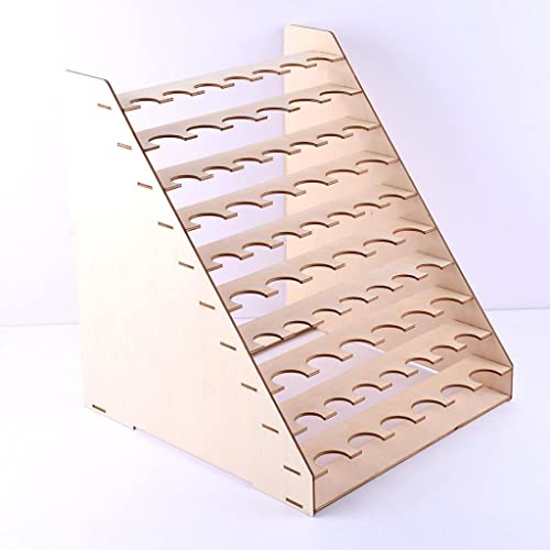 simhoa 65 Holes Craft Paint Epoxy Tool Wooden Organizer Storage Rack Stand Holder, 30x32x35cm