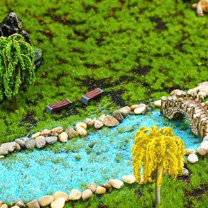 Nuanchu 9 Pack Scenery Basing Material Kit for Miniatures Model Stone, Grass Cashmere Powder, Dry Grass Mixed Model Grass Powder Green Micro Landscape Building Miniatures Fake Grass Fairy Garden