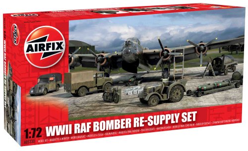 Airfix A05330 WWII RAF Bomber Re-Supply Set, 1:72 Scale, Green,grey