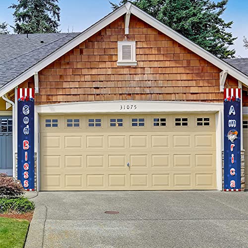 God Bless America Banner Patriotic Porch Decorations National Independence Day Hanging Flags Porch Sign American Memorial Day Party Supplies