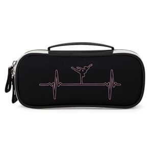 ballet heartbeat pencil pen case portable pen bag with zip travel makeup bag stationery organizers for home office