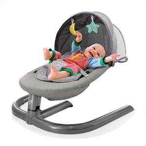 serenelife baby bouncer for infant, portable and light, easy to move, infant to toddler rocker, infant seat w/ soft toys