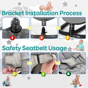 SereneLife Baby Bouncer for Infant, Portable and Light, Easy to Move, Infant to Toddler Rocker, Infant Seat w/ Soft Toys