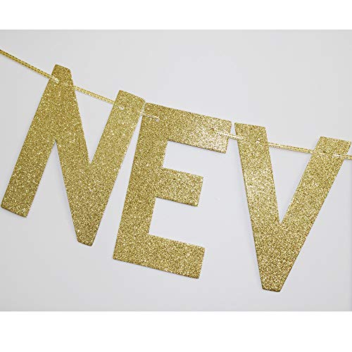 Never Grow Up Banner, Gold Glitter Sign for Kids Baby Birthday Party Decorations