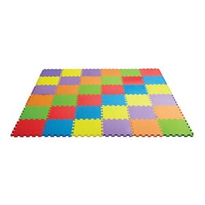 edushape foam play mat for baby – foam interlocking floor mats with solid colors, edges and corners – thick, textured, soft foam floor mats for kids, babies and toddlers