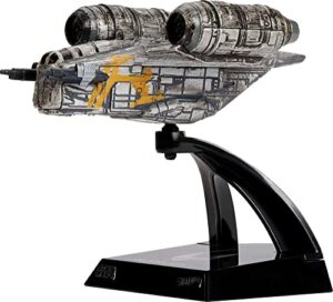 hot wheels star wars starships select, premium replica of razor crest, moveable parts, premium stand, gift for adult collectors