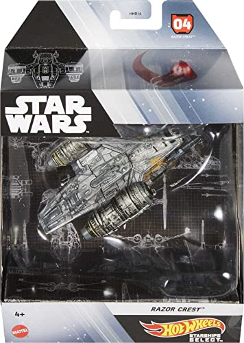 Hot Wheels Star Wars Starships Select, Premium Replica of Razor Crest, Moveable Parts, Premium Stand, Gift for Adult Collectors