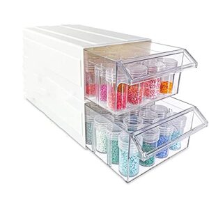 padyrytu diamond painting accessory storage box,44 slots independent container suitable for diamond art beads and rhinestone