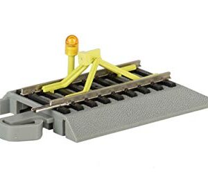 Bachmann Trains - Snap-Fit E-Z Track® Flashing LED Bumper - Nickel Silver Rail with Gray Roadbed - HO Scale