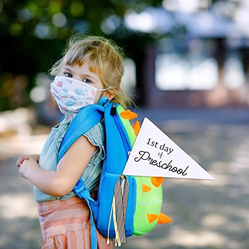 CINPIUK First Day of School Flag DIY 2022 Back to School Pennants, First Day of Preschool Flag with Ribbons Make Your Own School Photo Prop