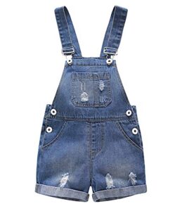 kidscool space baby girl boy jean overalls,toddler summer denim shortall,blue,18-24 months