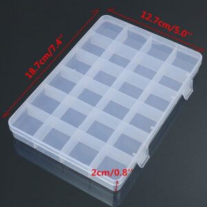 loinhgeo-Beautify Foldable Jewellery Display Organiser 24 Compartments Plastic Box Case Jewelry Bead Storage Container Craft Organizer