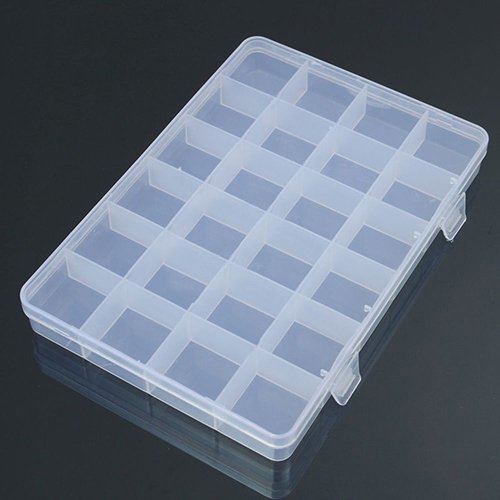 loinhgeo-Beautify Foldable Jewellery Display Organiser 24 Compartments Plastic Box Case Jewelry Bead Storage Container Craft Organizer