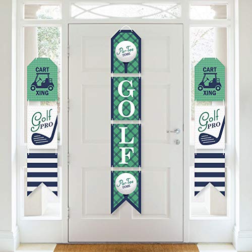 Big Dot of Happiness Par-Tee Time - Golf - Hanging Vertical Paper Door Banners - Birthday or Retirement Party Wall Decoration Kit - Indoor Door Decor