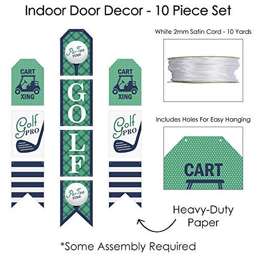 Big Dot of Happiness Par-Tee Time - Golf - Hanging Vertical Paper Door Banners - Birthday or Retirement Party Wall Decoration Kit - Indoor Door Decor