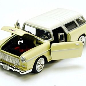 1955 Chevy Bel Air Nomad, Yellow - Motormax 73248 - 1/24 Scale Diecast Model Toy Car