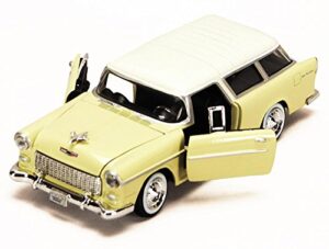 1955 chevy bel air nomad, yellow – motormax 73248 – 1/24 scale diecast model toy car