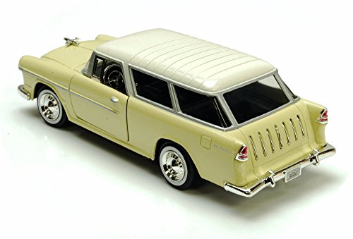 1955 Chevy Bel Air Nomad, Yellow - Motormax 73248 - 1/24 Scale Diecast Model Toy Car