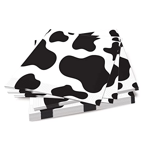 Beistle 16 Piece Cow Print Paper Napkins for Barnyard Animal Farm Birthday Party Supplies and Baby Shower Decorations