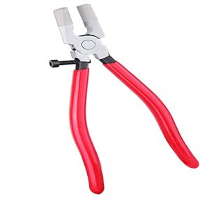 8 inch key fob pliers attach rubber tips, glass running plier for key fob hardware install and stained glass work, with adjustable screw